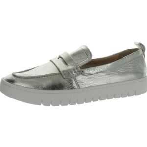 Vionic Uptown Silver Leather Slip On Penny Loafers Loafer Comfortable Packable